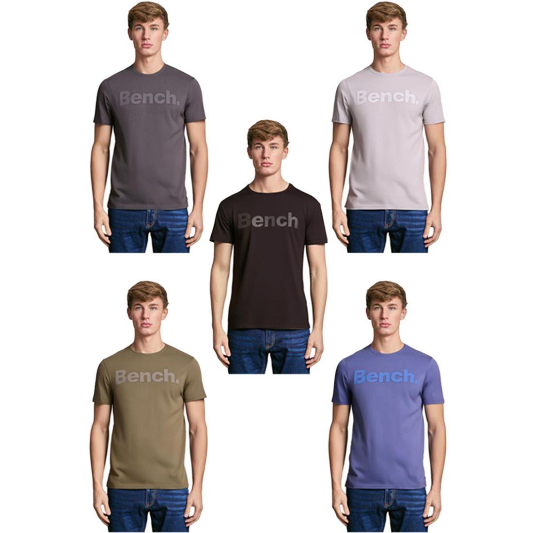 Bench Mens Short Sleeve Logo Crew Neck Cotton T Shirt Tee Top - Picture 8 of 14