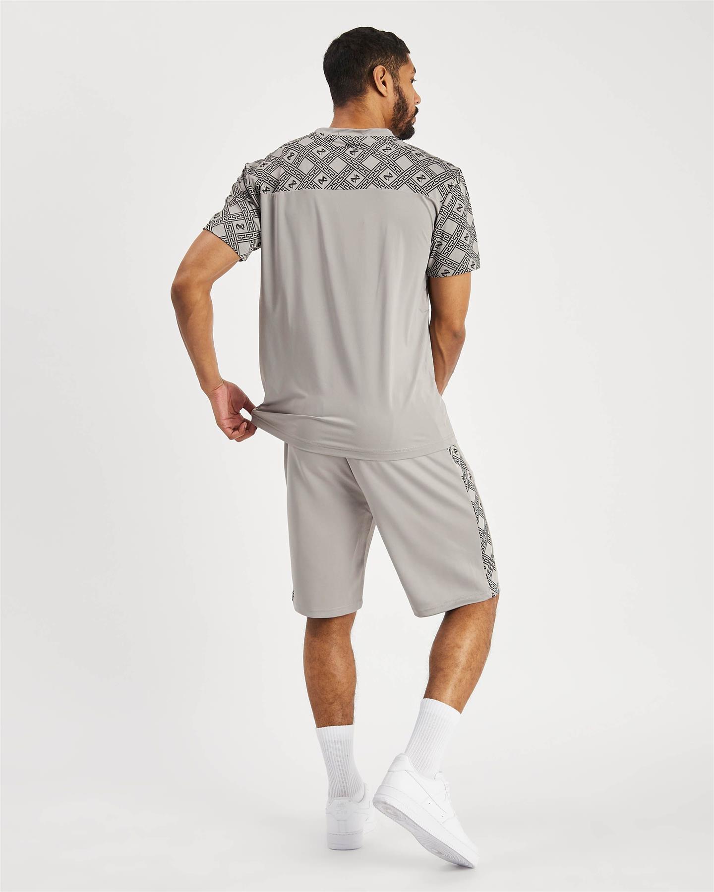 Mens Designer T Shirt + Short Set 2pc Summer Sports Tracksuit Zip Pockets - Picture 21 of 27