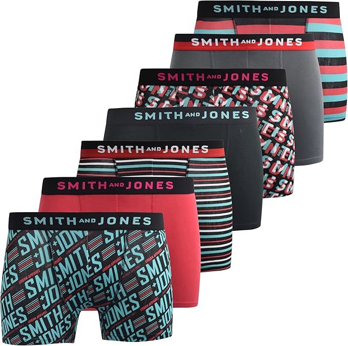 SMITH & JONES mens boxer multipack of 7 stretch underpants colourful trunk brief - Bild 21 von 55