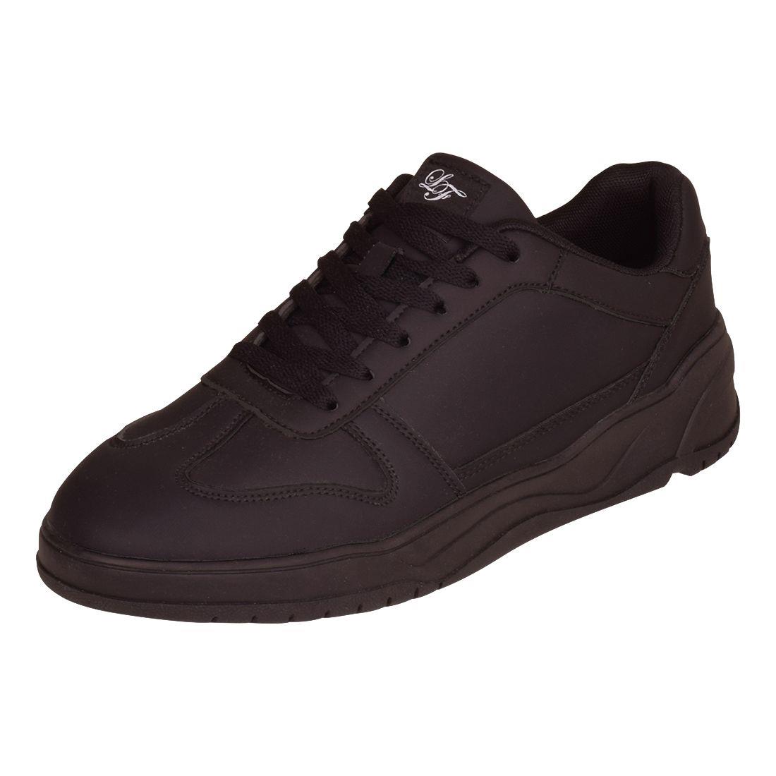 Loyalty And Faith Mens All Black Low Lace Up Trainers Lightly Cushioned Footbed