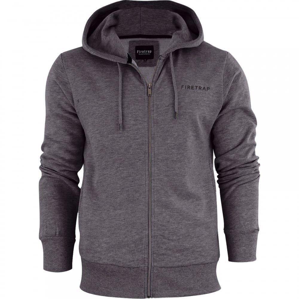 Firetrap Original Mens Designer Classic Full Zip Thru Hoodie Sweatshirt Jacket - Picture 3 of 5