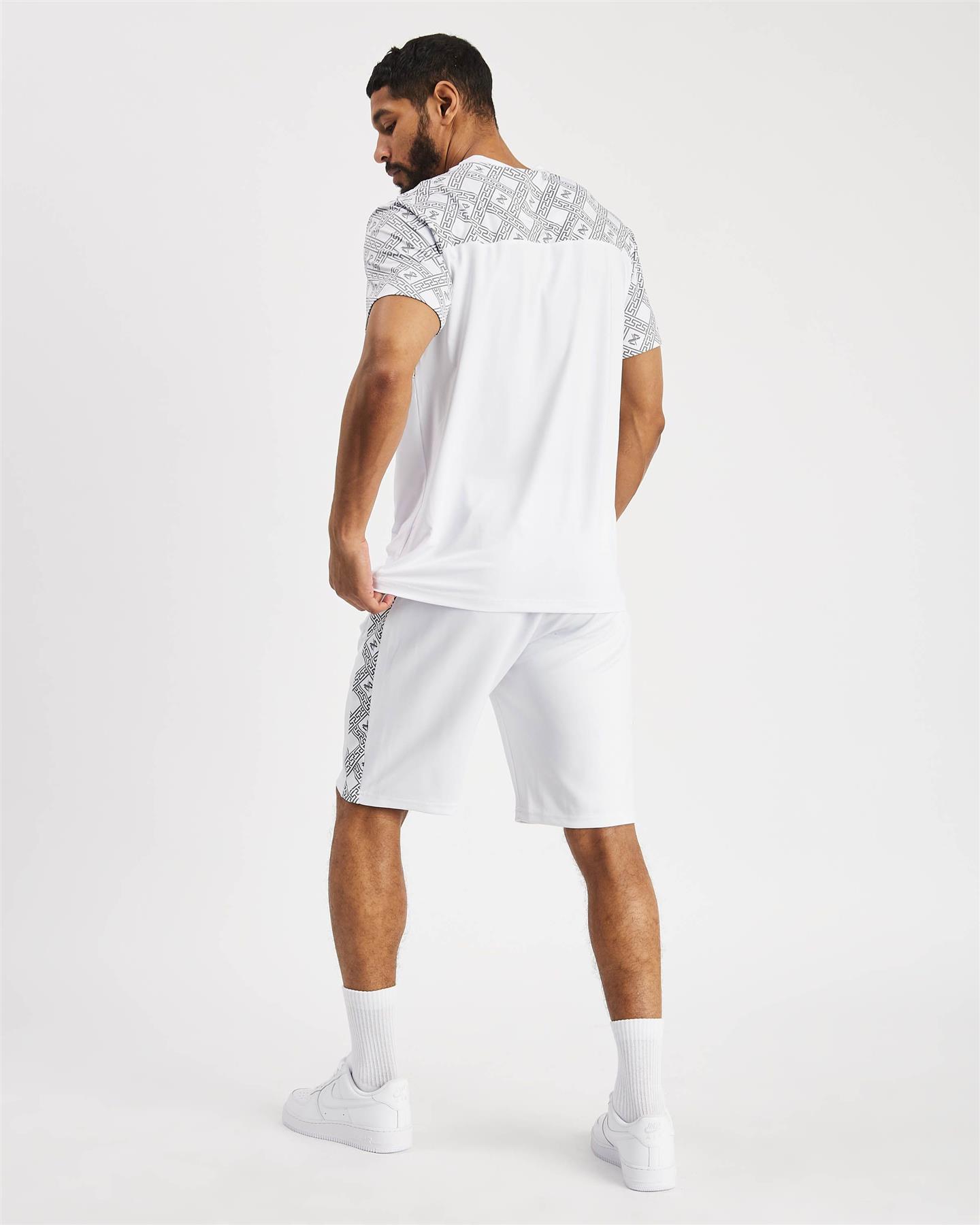 Mens Designer T Shirt + Short Set 2pc Summer Sports Tracksuit Zip Pockets - Picture 5 of 27