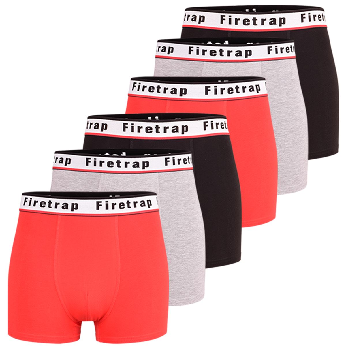 Firetrap Mens 6 Pack Designer Boxer Shorts Boxers Underwear Stretch Cotton Brief - Picture 7 of 16