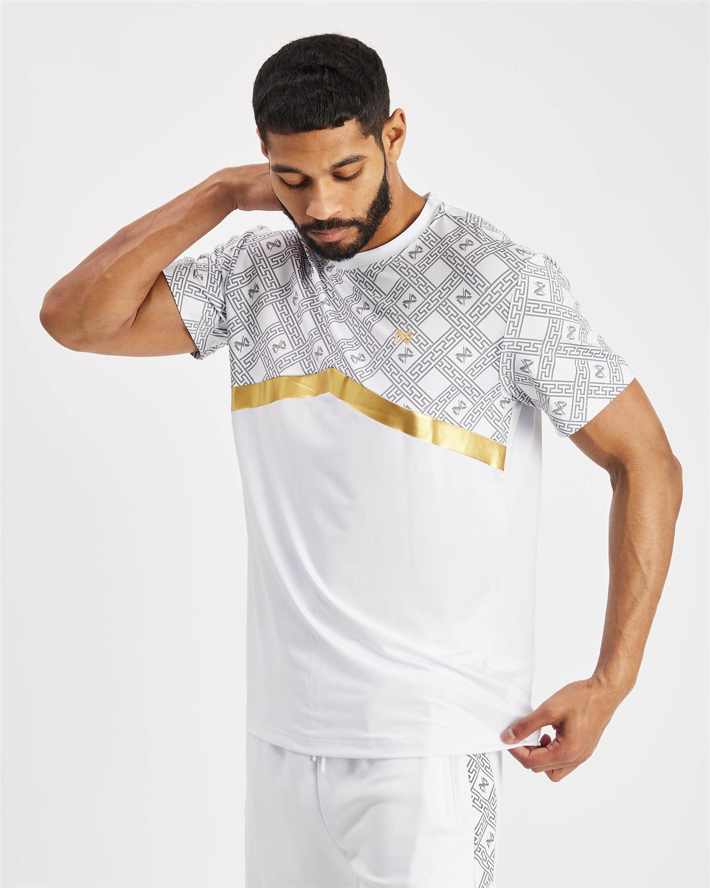 Mens Designer T Shirt + Short Set 2pc Summer Sports Tracksuit Zip Pockets - Picture 6 of 27
