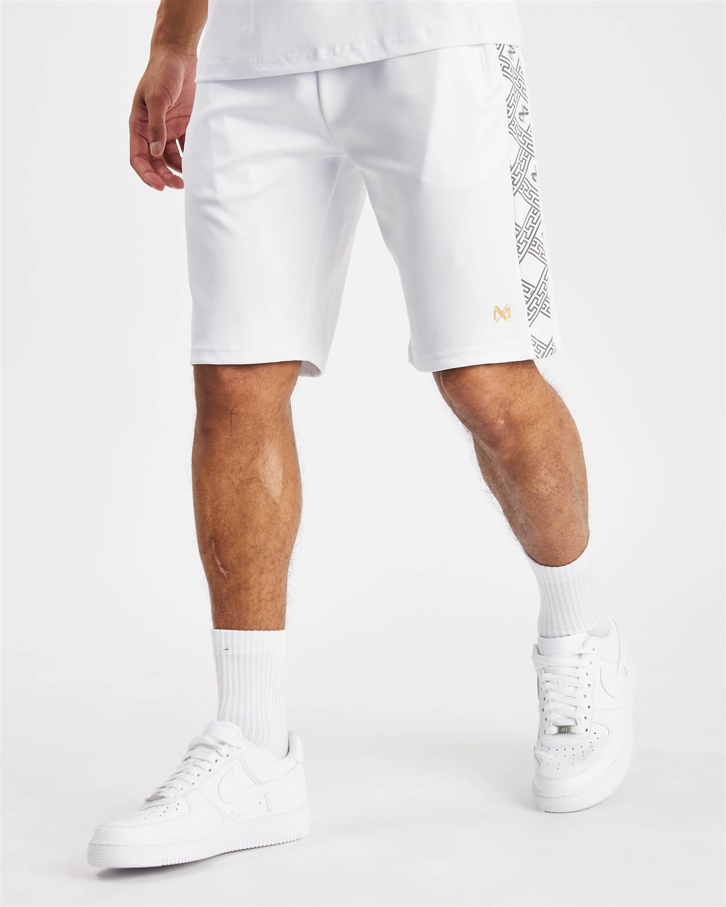 Mens Designer T Shirt + Short Set 2pc Summer Sports Tracksuit Zip Pockets - Picture 7 of 27