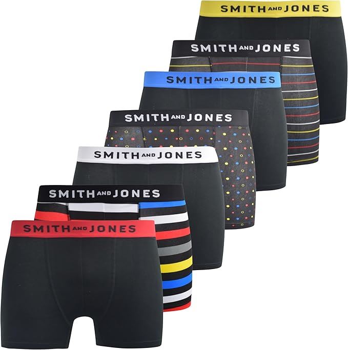 SMITH & JONES mens boxer multipack of 7 stretch underpants colourful trunk brief - Bild 7 von 55