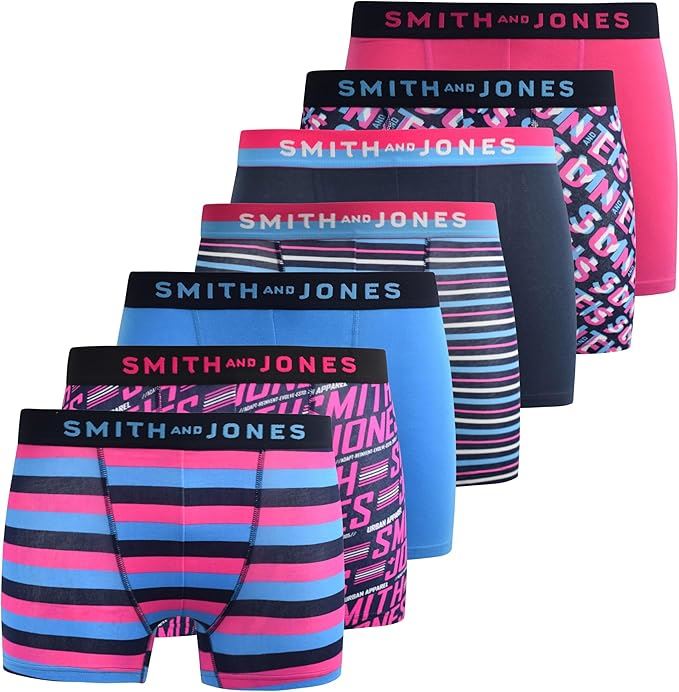 SMITH & JONES mens boxer multipack of 7 stretch underpants colourful trunk brief - Bild 28 von 55