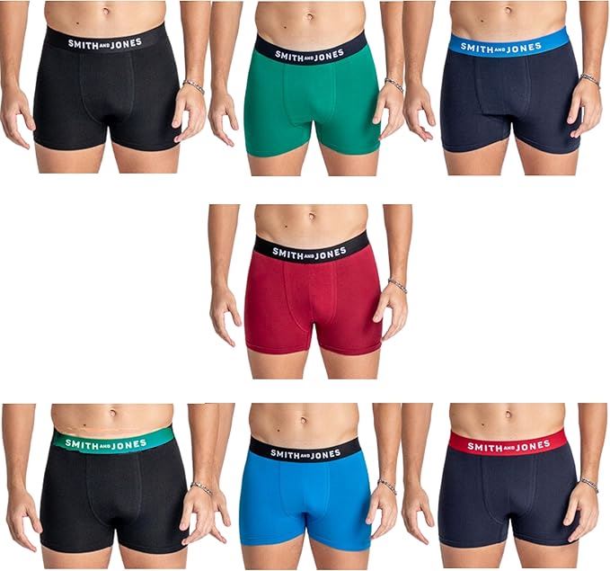 SMITH & JONES mens boxer multipack of 7 stretch underpants colourful trunk brief - Bild 36 von 55