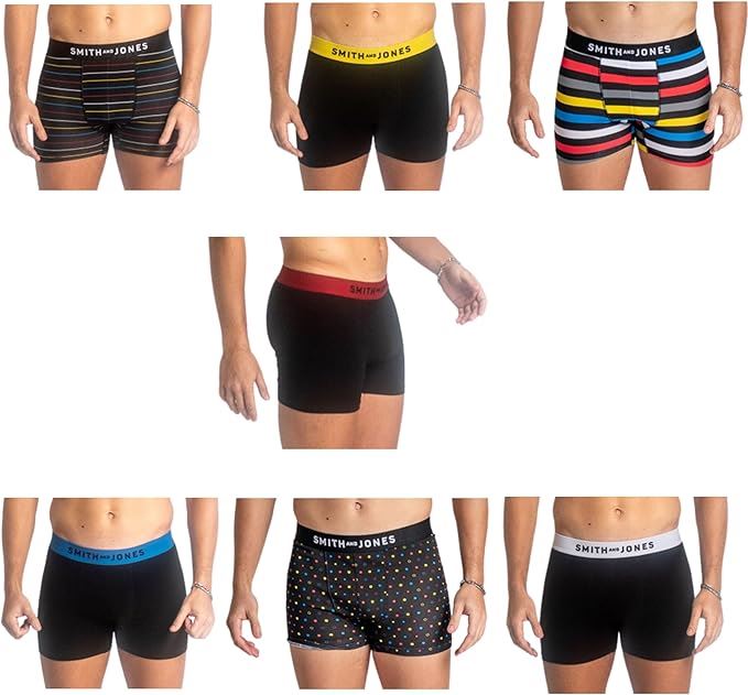 SMITH & JONES mens boxer multipack of 7 stretch underpants colourful trunk brief - Bild 8 von 55