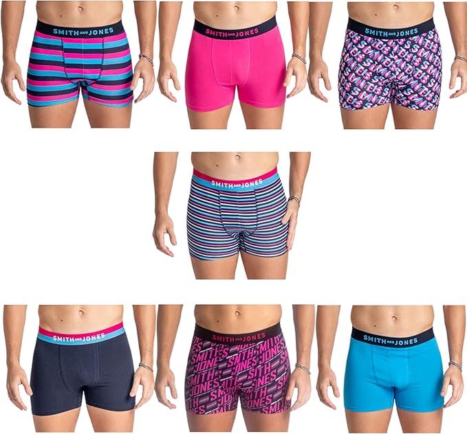 SMITH & JONES mens boxer multipack of 7 stretch underpants colourful trunk brief - Bild 29 von 55