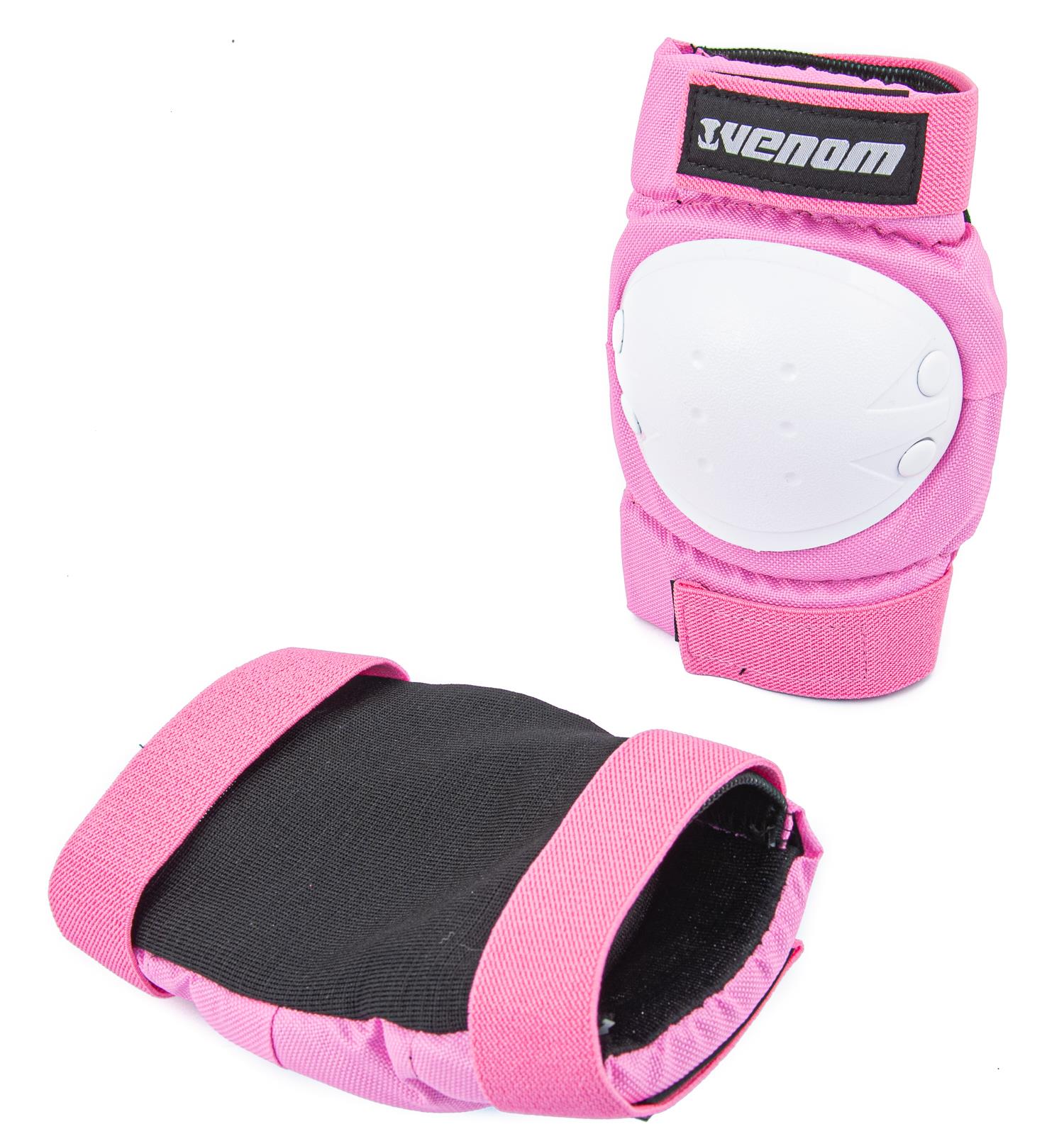 Venom Pads Set Skateboard Scooter Skates Knee Elbow Wrist Adult Kids Junior Pink - Picture 17 of 21