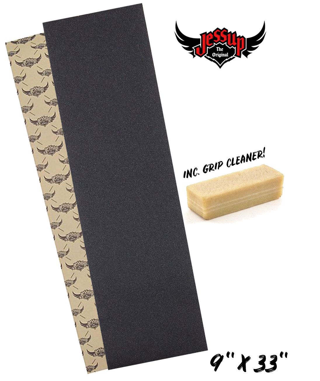 Jessup Skateboard Grip Tape Sheet Black Longboard Wide 9"-12" + Griptape Cleaner - Bild 9 von 79
