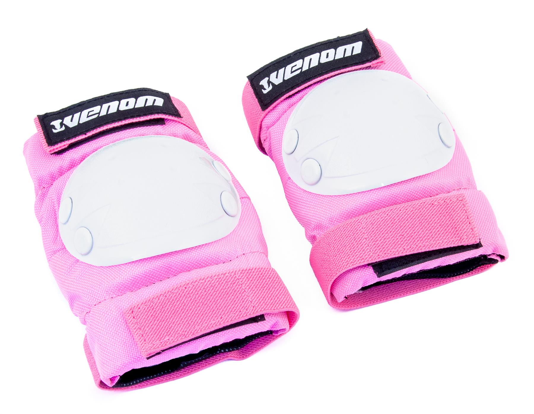 Venom Pads Set Skateboard Scooter Skates Knee Elbow Wrist Adult Kids Junior Pink - Picture 20 of 21