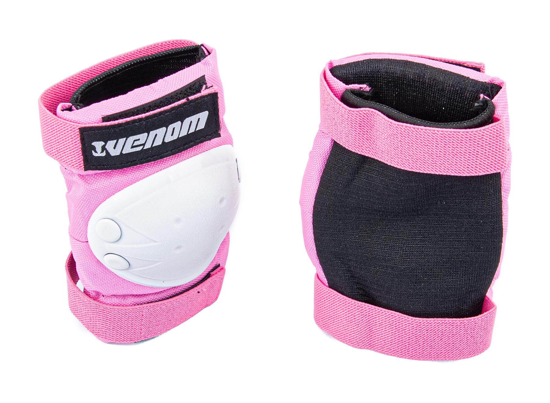 Venom Pads Set Skateboard Scooter Skates Knee Elbow Wrist Adult Kids Junior Pink - Picture 19 of 21