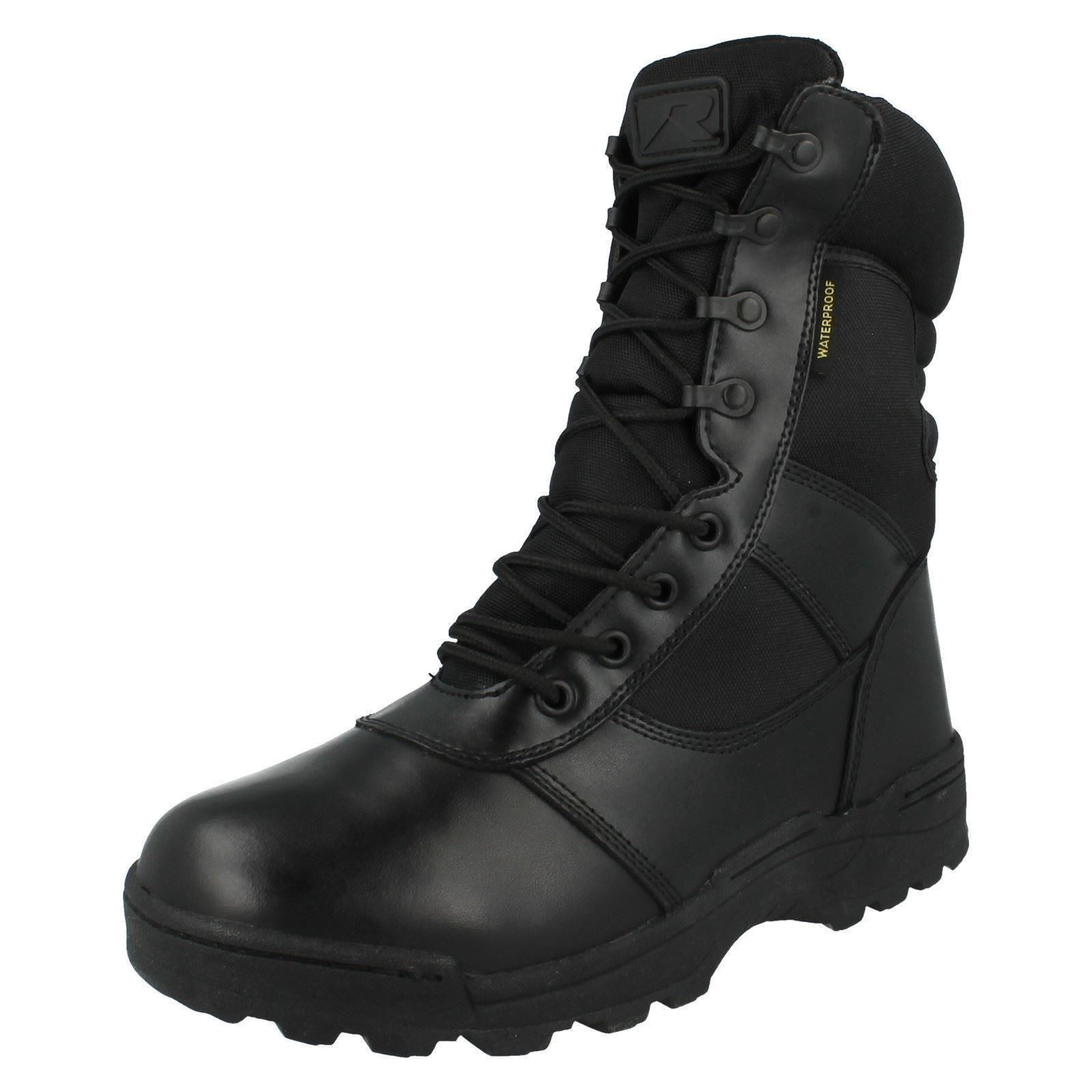 pelle Black combattimento 4106wp impermeabile da uomo in Style Stivale da The HqSwn