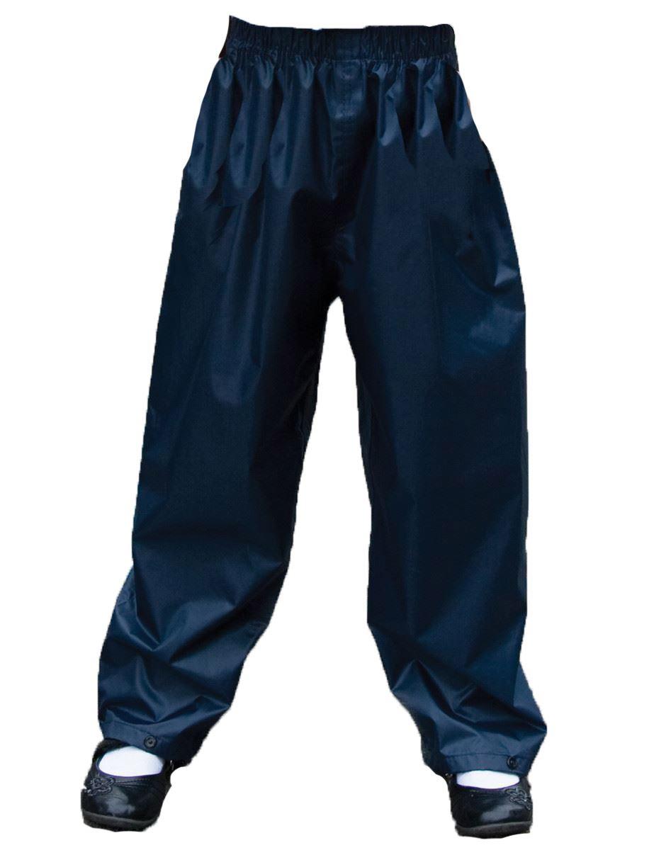 Kids Boys Waterproof Outdoor Trouser Black/Navy 3 - 12 Years - Picture 2 of 3