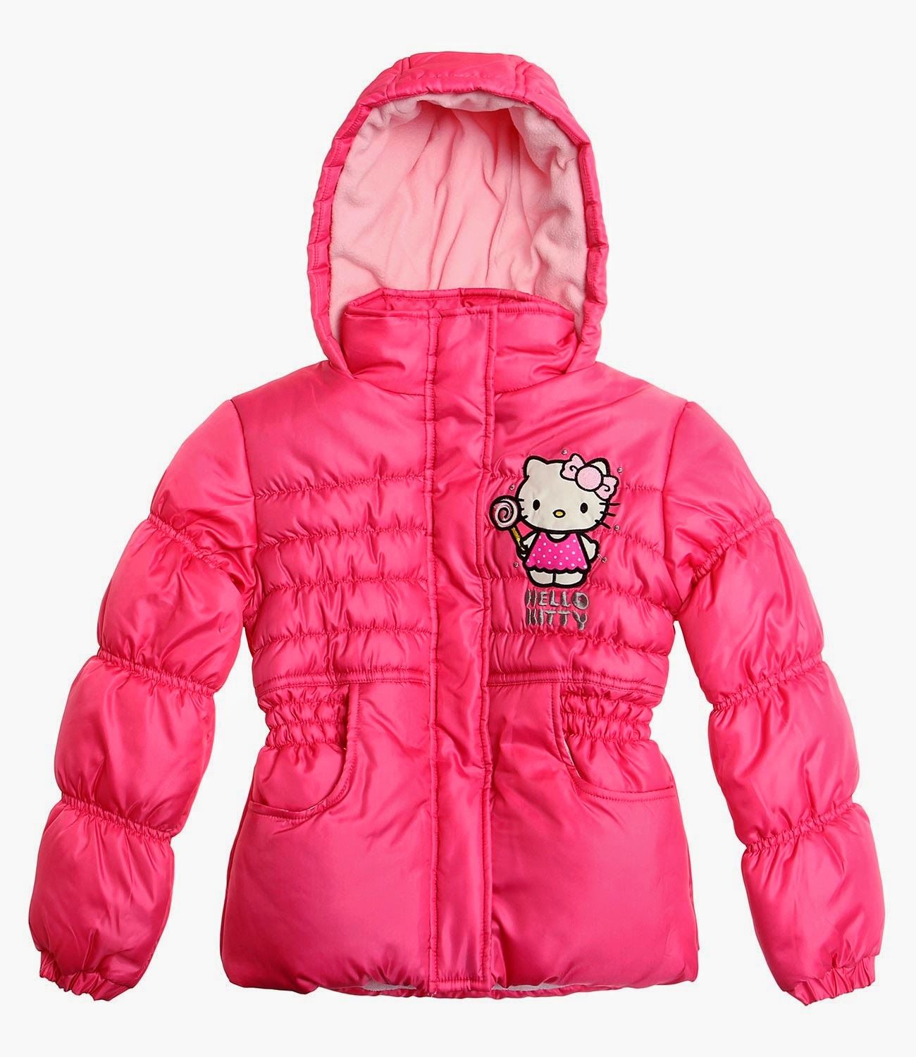 new girls hello kitty silver/pink fleece lined jacket coat age 4
