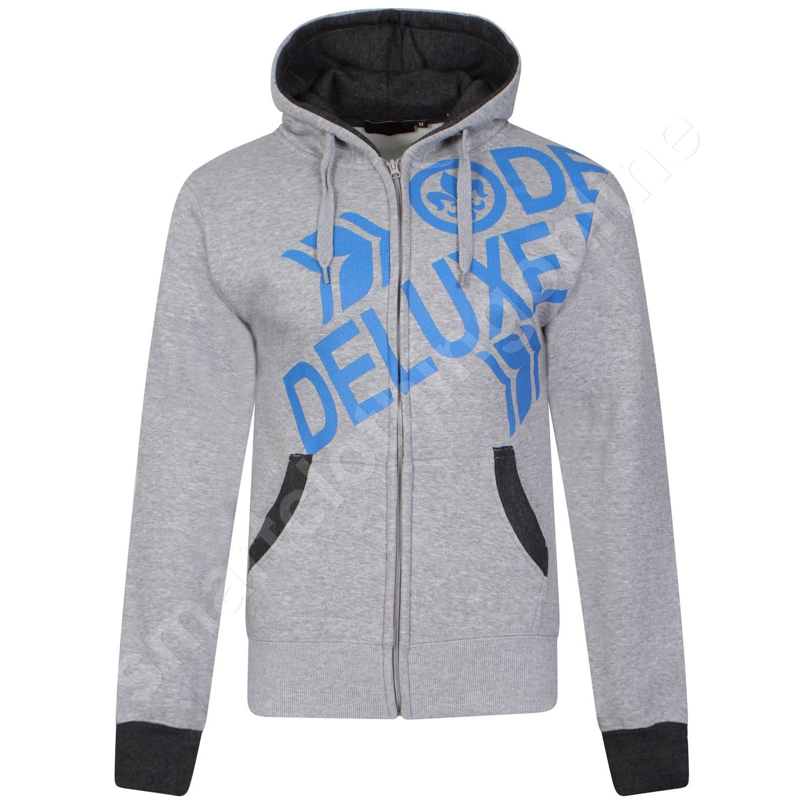 NEW MENS UNISEX HOODED DELUXE GRAPHIC FULL ZIP SWEATSHIRT HOODIE TOP