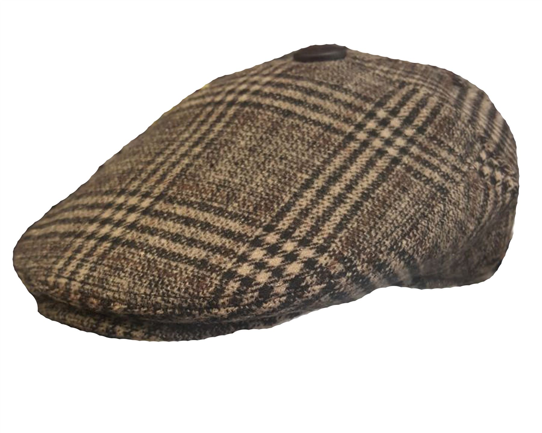 MENS VINTAGE TRADITIONAL TWEED HERRINGBONE PEAK FLAT CAP HAT eBay