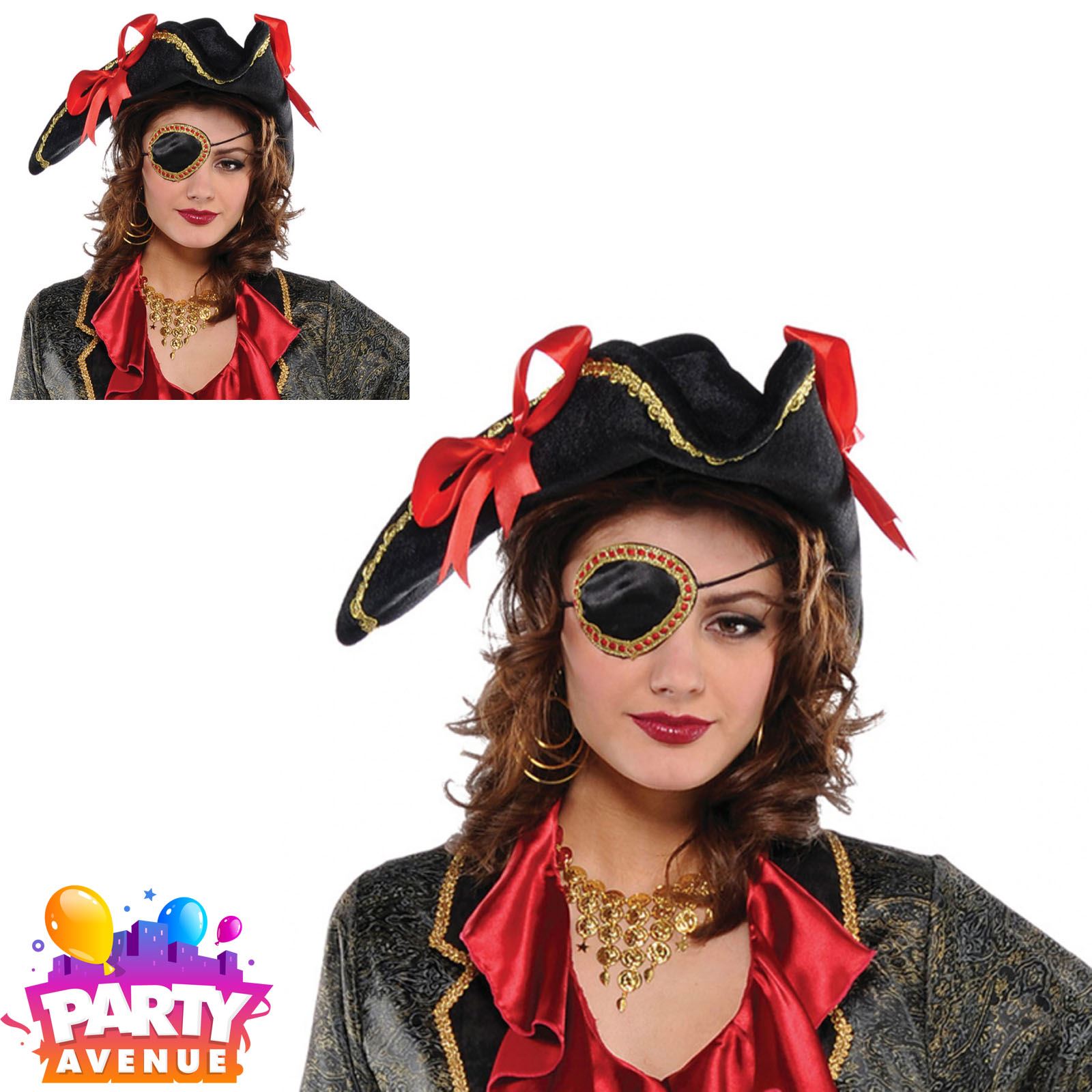 Mens Ladies Pirate Eyepatch Adults Pirates Patch Fancy Dress Accessory