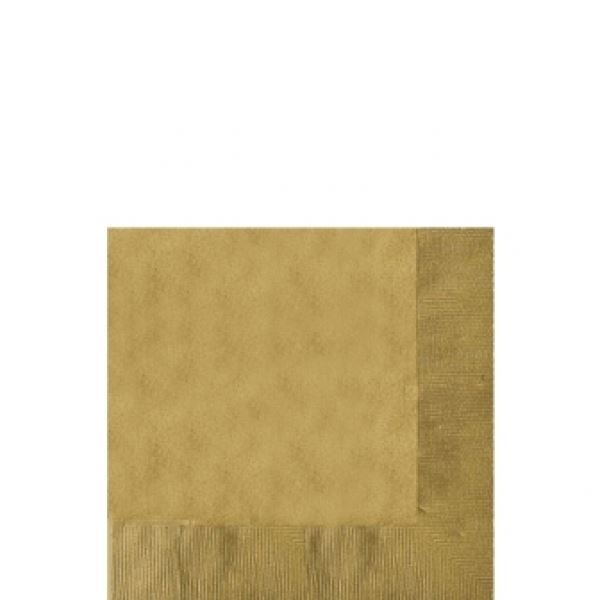 20 pk Gold Beverage Napkins 23cm 2PLY Birthday Party Wedding Tableware