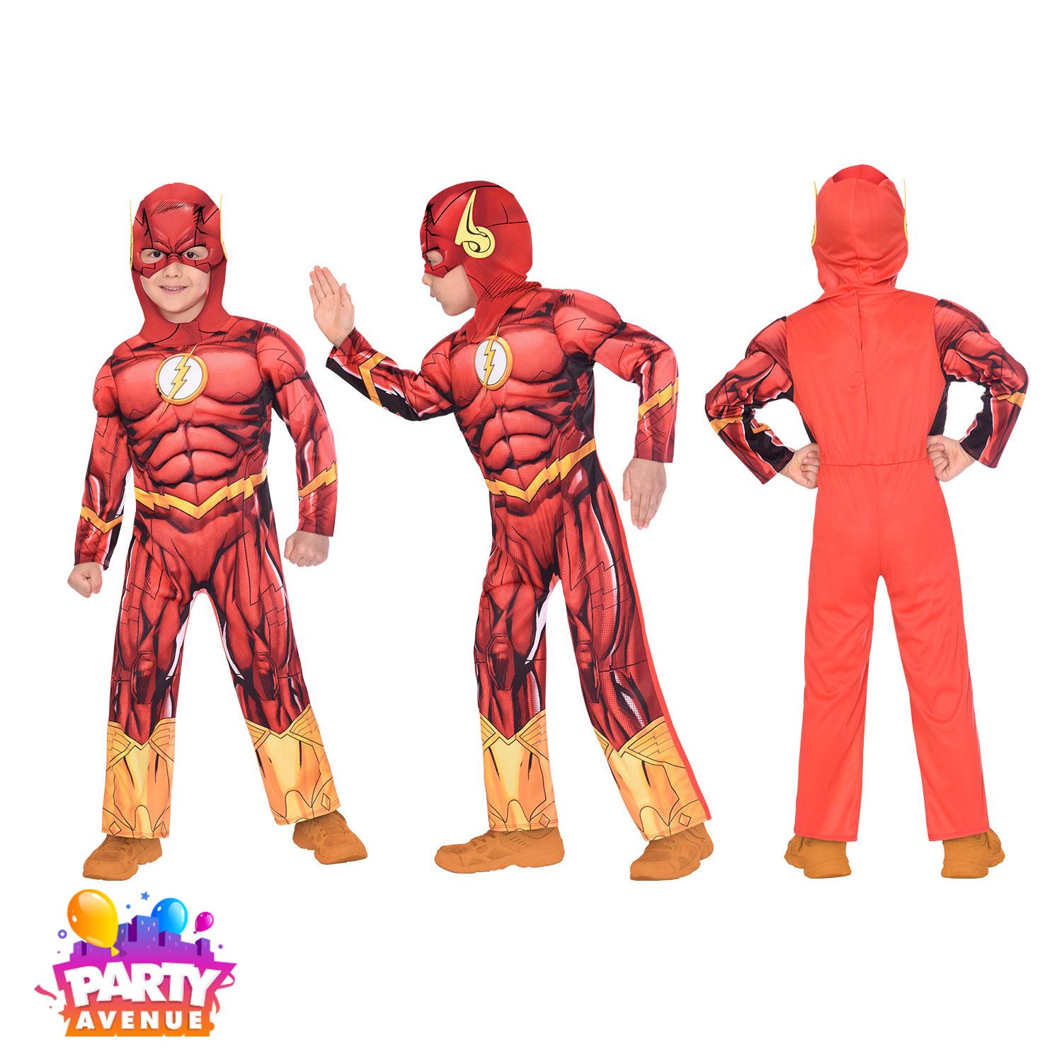 Boys Justice League The Flash Hero Book Day Fancy Dress Costume Outfit 3-10yrs