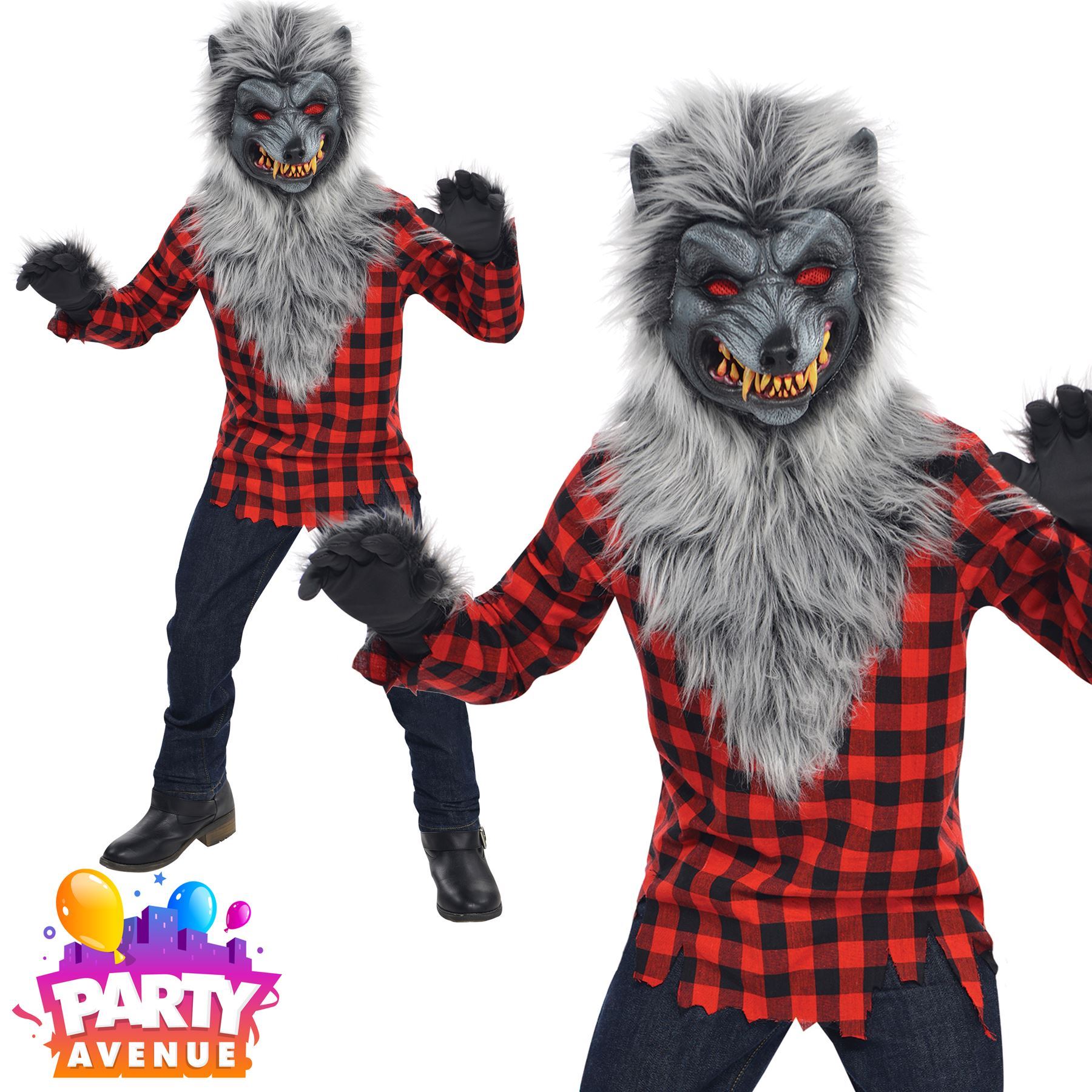 Boys Halloween Werewolf Fancy Dress Costume Hungry Howler Outfit Age 1416 Years eBay