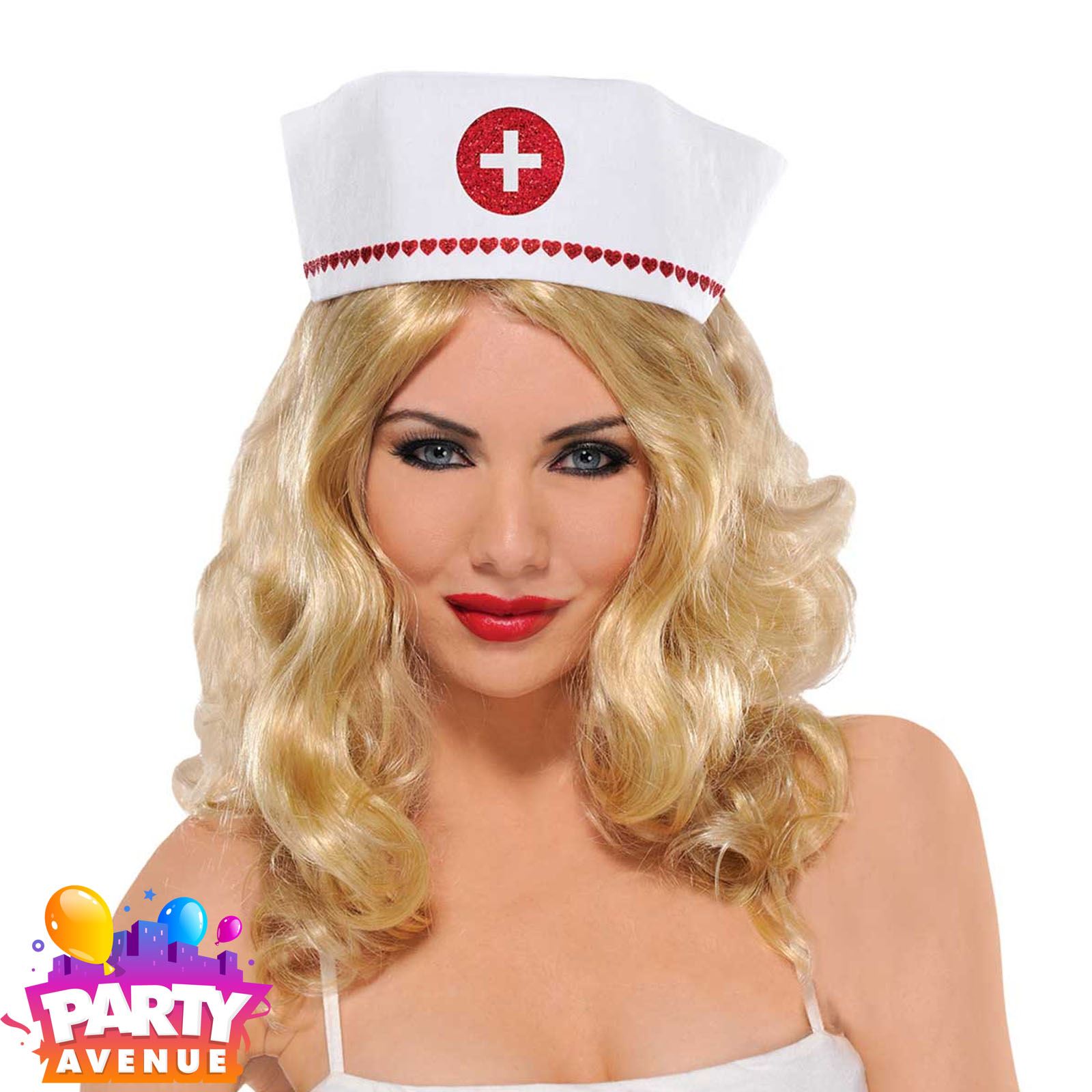 Womens White Nurse Cap Hat Headband Party Fancy Dress Costume Accessories