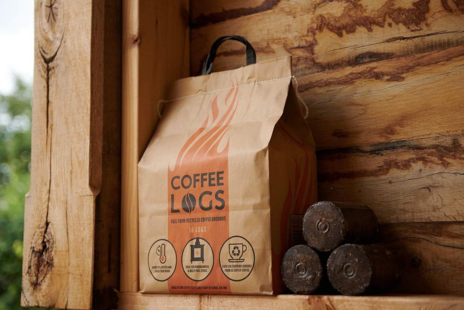 Coffee Logs Carbon Neutral Fire Woodburner Extra Hot Recycled Eco