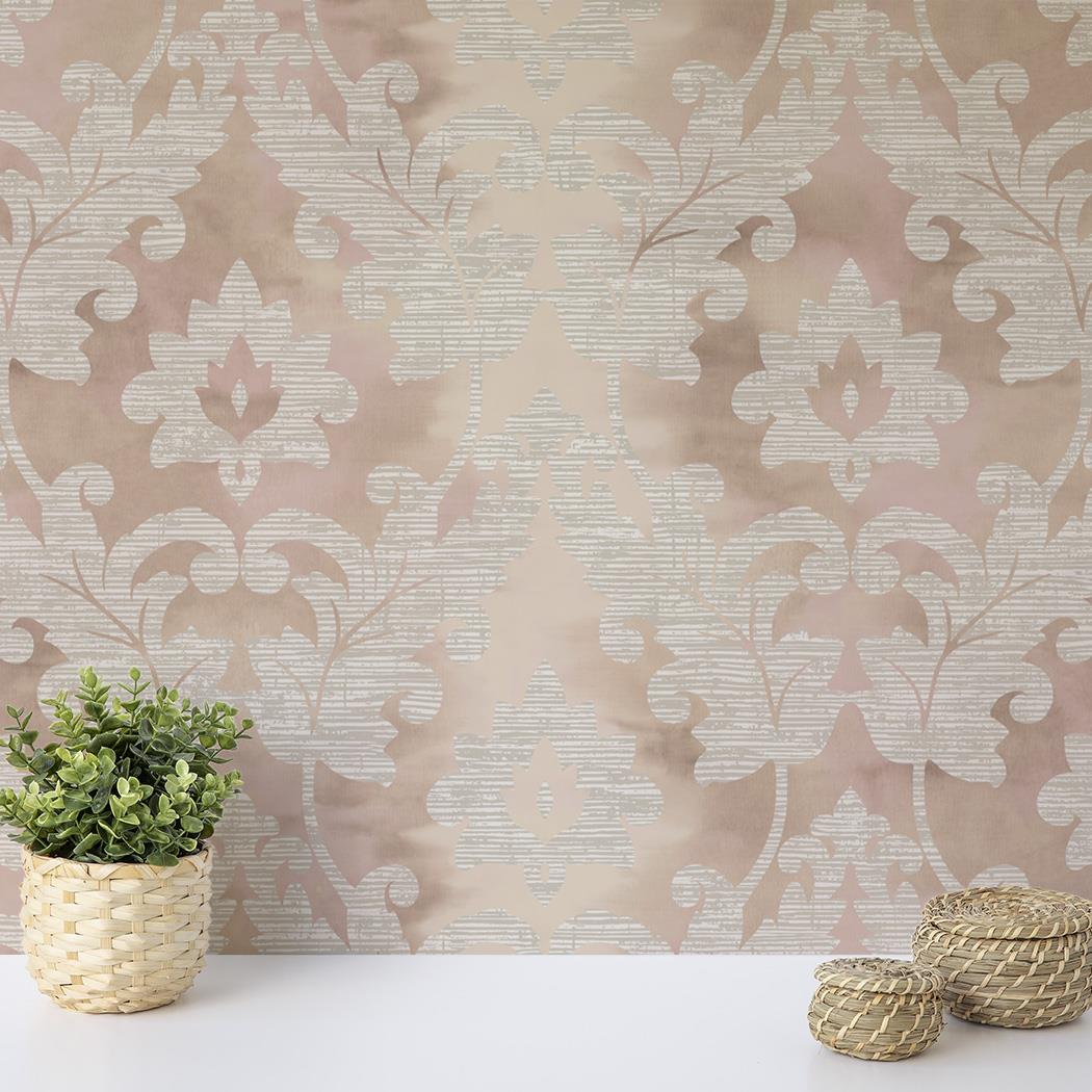 Wallquest Villa Rosa Damask Leaf Wallpaper Floral Leaves Acrylic Coated Stylish - Picture 22 of 25