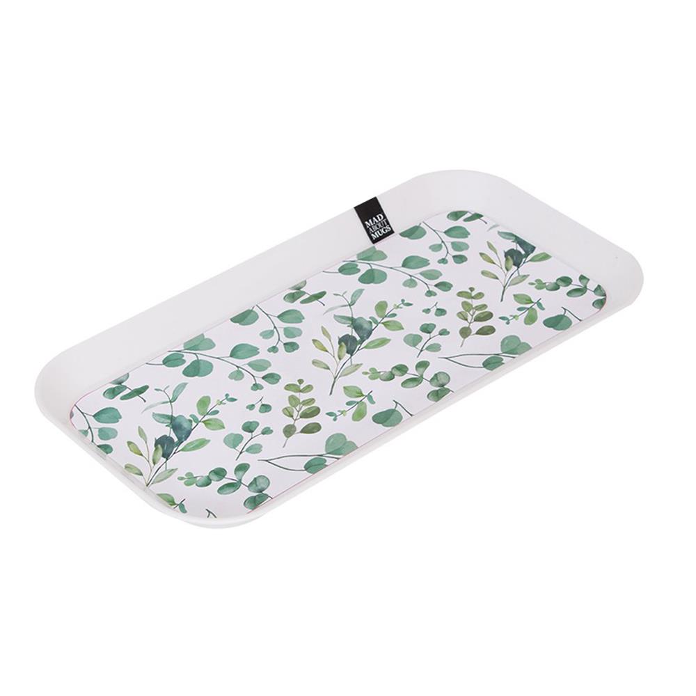 Eucalyptus Strawberry Serving Tray Tea Coffee Mugs Plastic Dish Floral Print - Picture 4 of 13