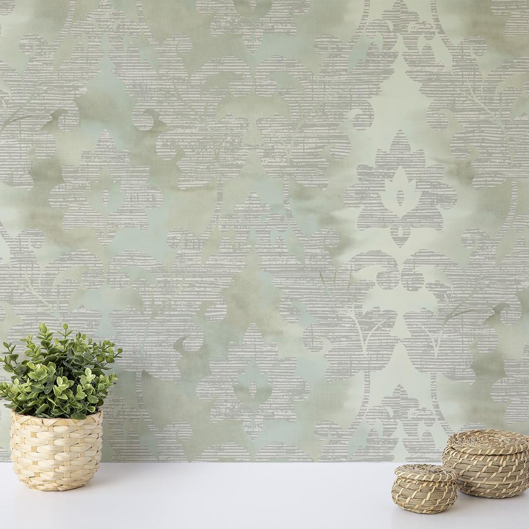 Wallquest Villa Rosa Damask Leaf Wallpaper Floral Leaves Acrylic Coated Stylish - Picture 15 of 25