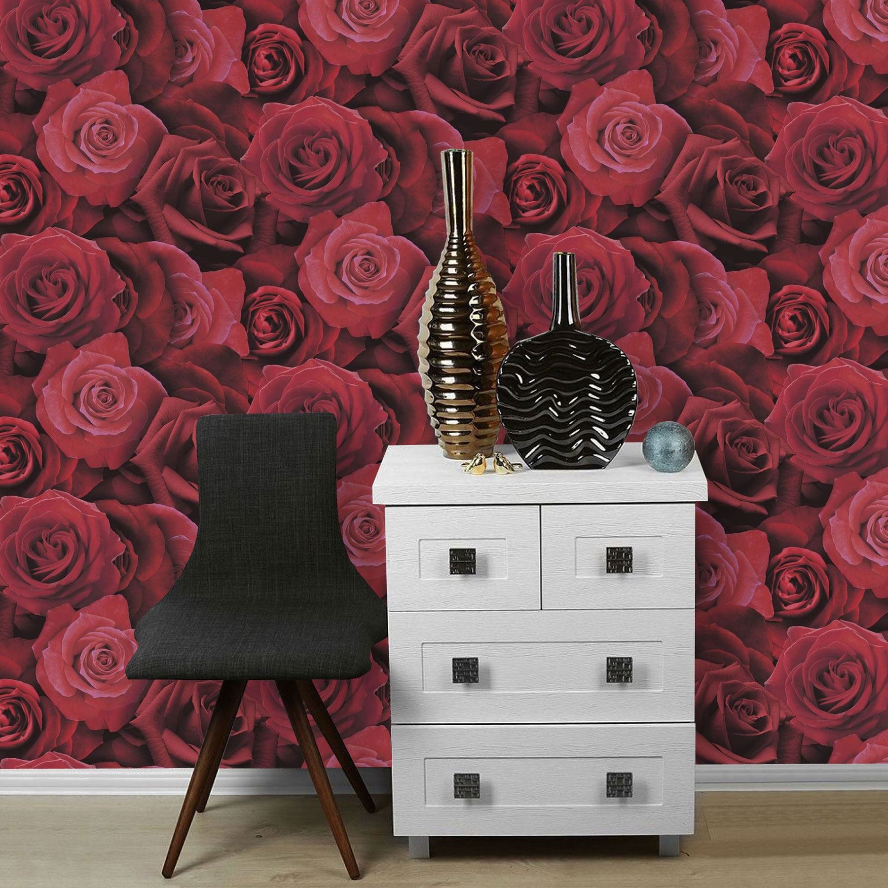 Austin Rose Wallpaper Flowers Floral Motif Roses Modern ...