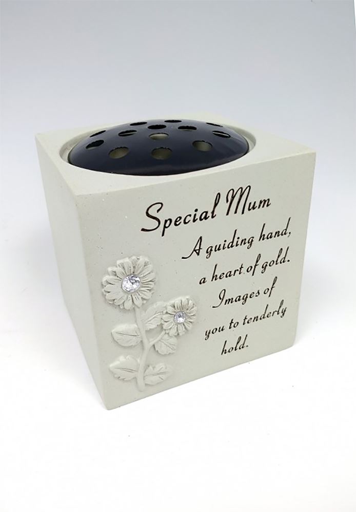 Memorial Graveside Pot Verse Flowers Diamante Rose Grave Pot Vase
