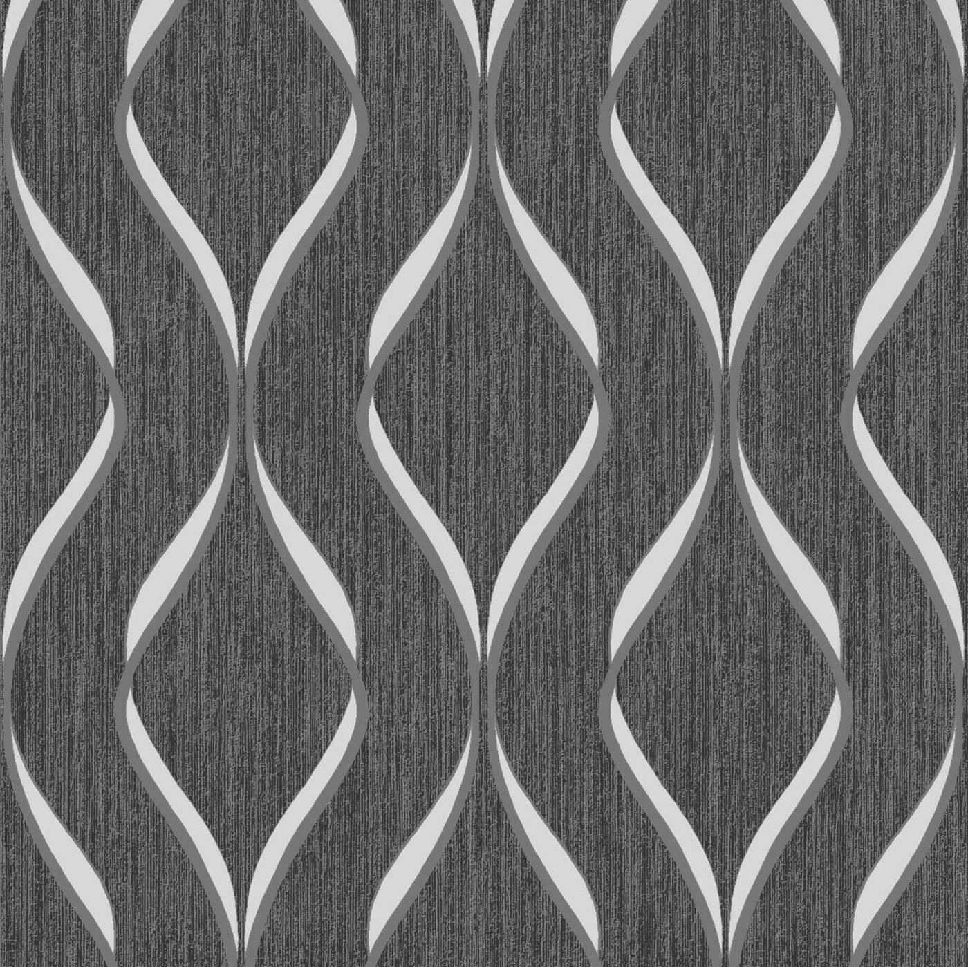 Heavyweight Blown Vinyl Indra Wave Wallpaper Geometric Modern Wallcovering - Picture 7 of 18