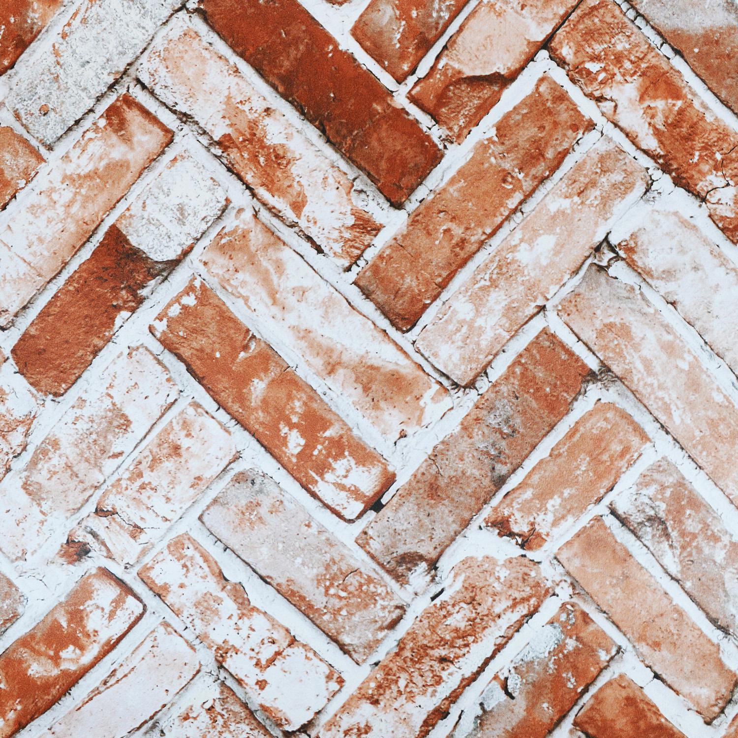 Herringbone Brick Wallpaper Grey Red Stone Slate Industrial 3D Effect