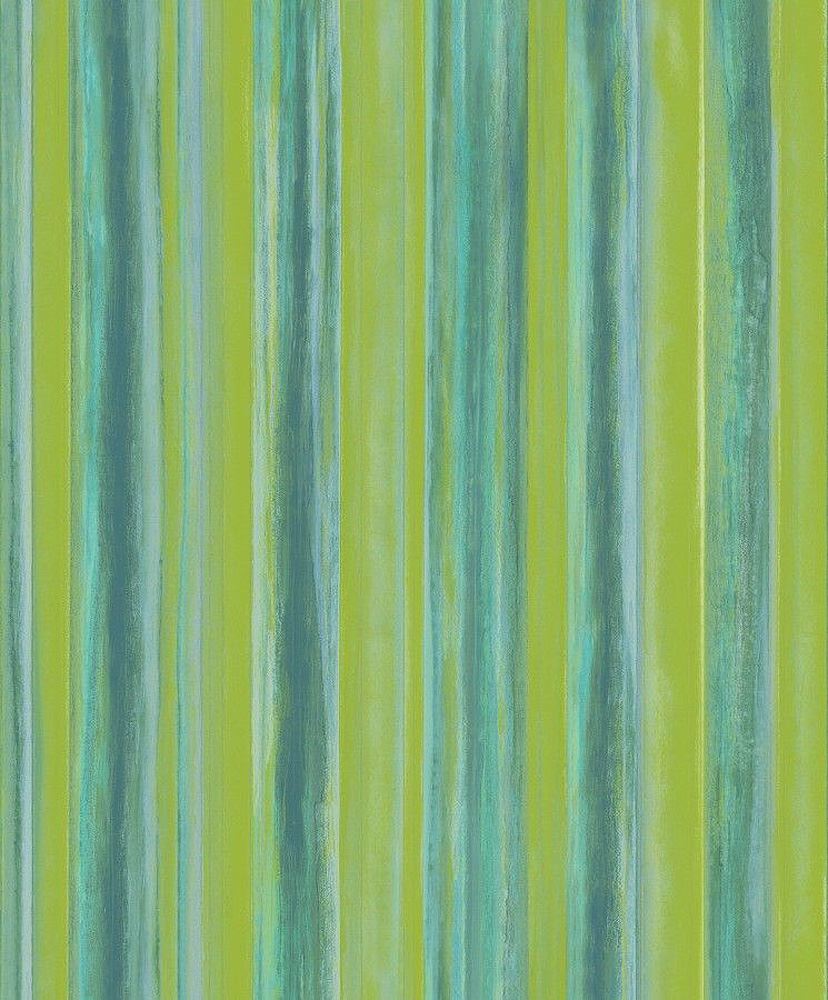 Textured Stripe Glitter Wallpaper Green Vinyl Paste Wall Vertical Art Plain