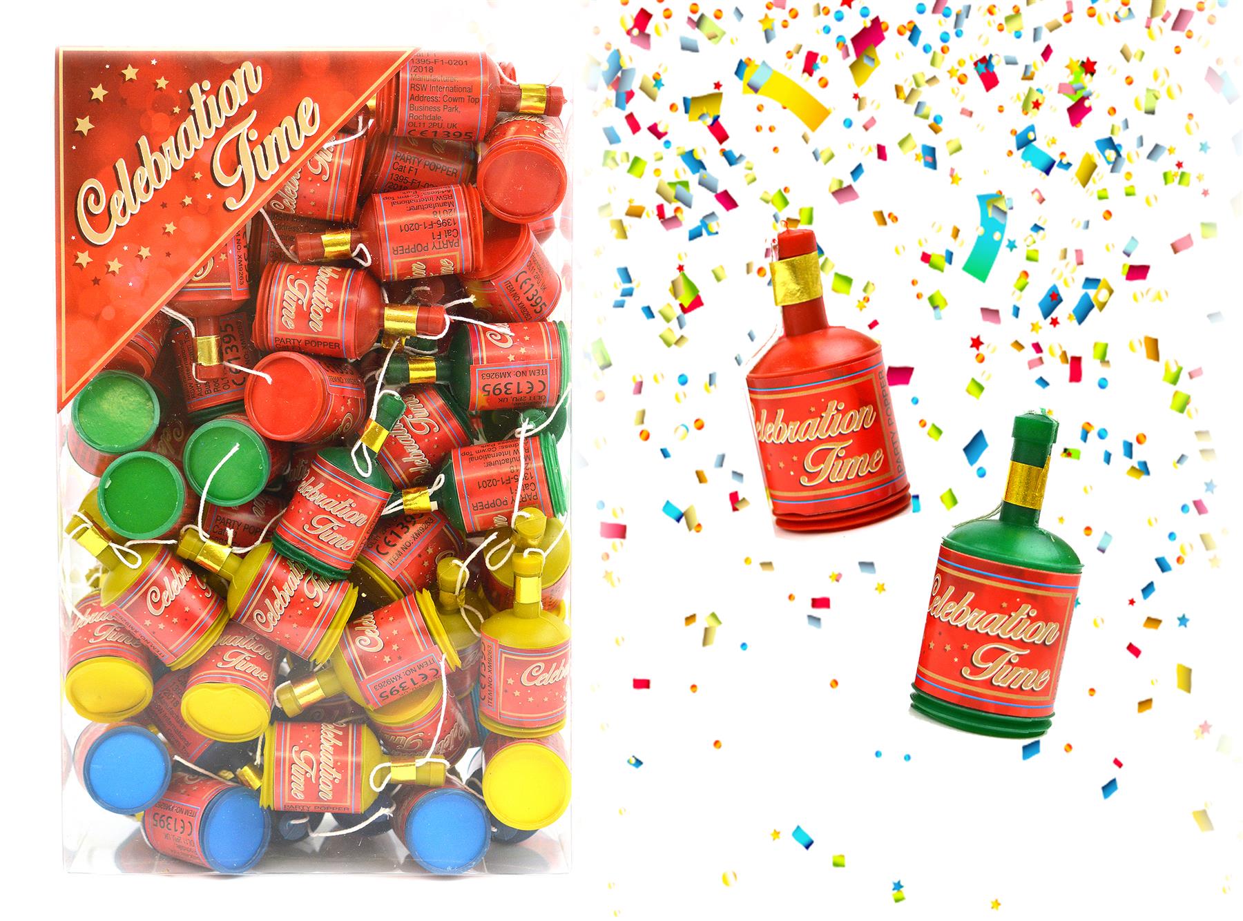 Party Poppers 75pcs Indoor Fireworks Colourful Confetti New Year's