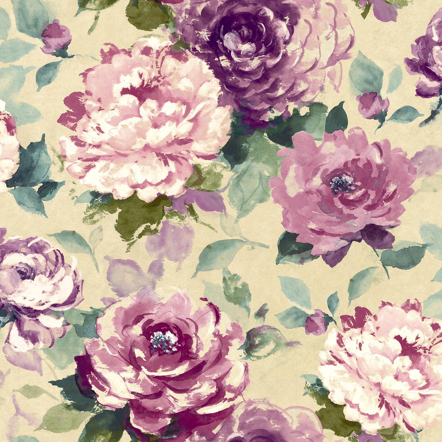 Wallquest Villa Rosa Floral Chintz Wallpaper Botanical Stylish Acrylic Coated - Picture 13 of 22