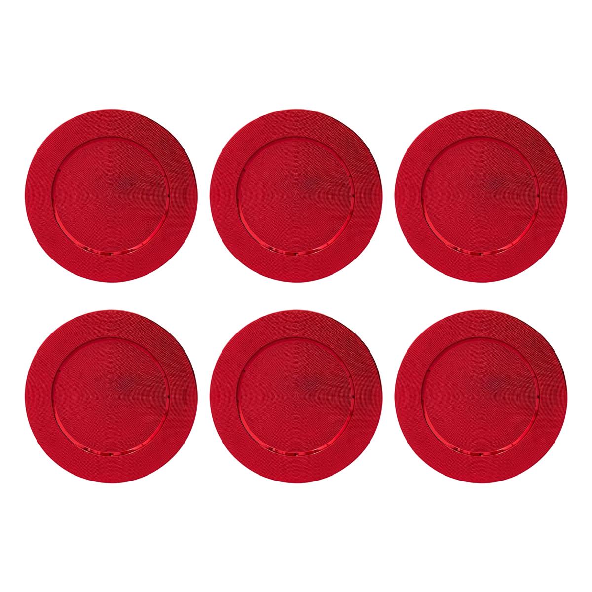 Christmas Dinner Charger Plate Set of 6 Metallic Embossed Table Decoration - Picture 10 of 25
