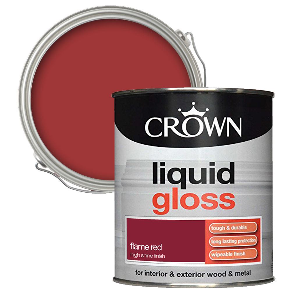 Crown Liquid Durable Gloss Interior Easy to Apply Flame Red Paint 1L eBay