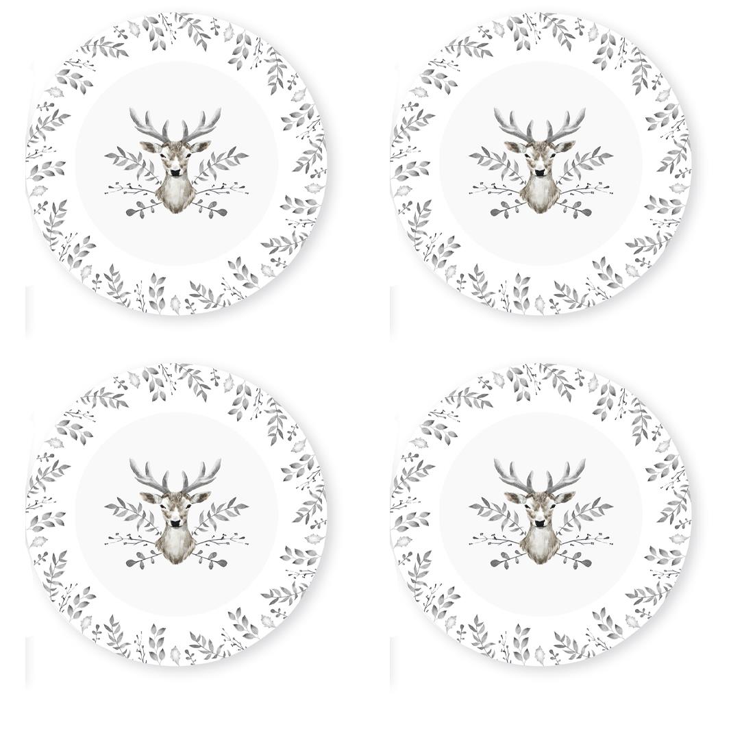 Christmas Tableware Set Grey Stag Design Full Table Setting Ceramic Table Decor - Picture 9 of 51