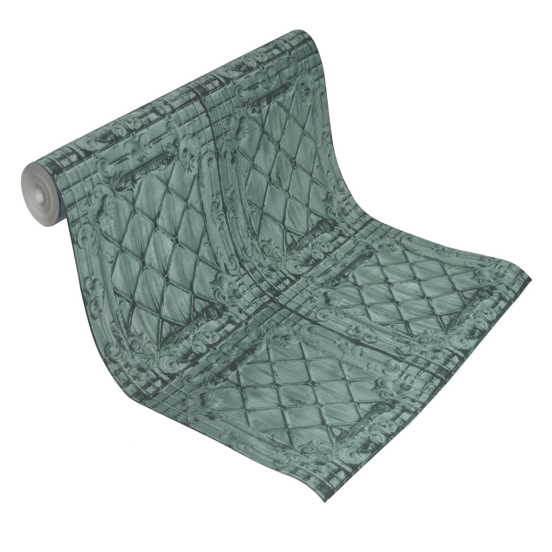 Tin Tile Wallpaper Ornamental Grey Green Offwhite Paste The Wall Textured Vinyl eBay