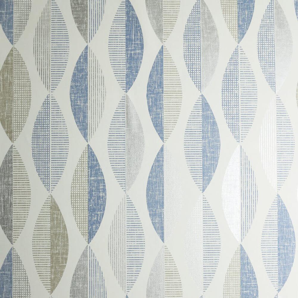Geometric Wallpaper Yellow Blue White Beige Silver ...