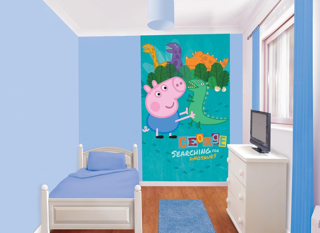 Peppa Pig Poster Mural Searching For Dinosaurs Walltastic Wall Art 5060107043015 eBay