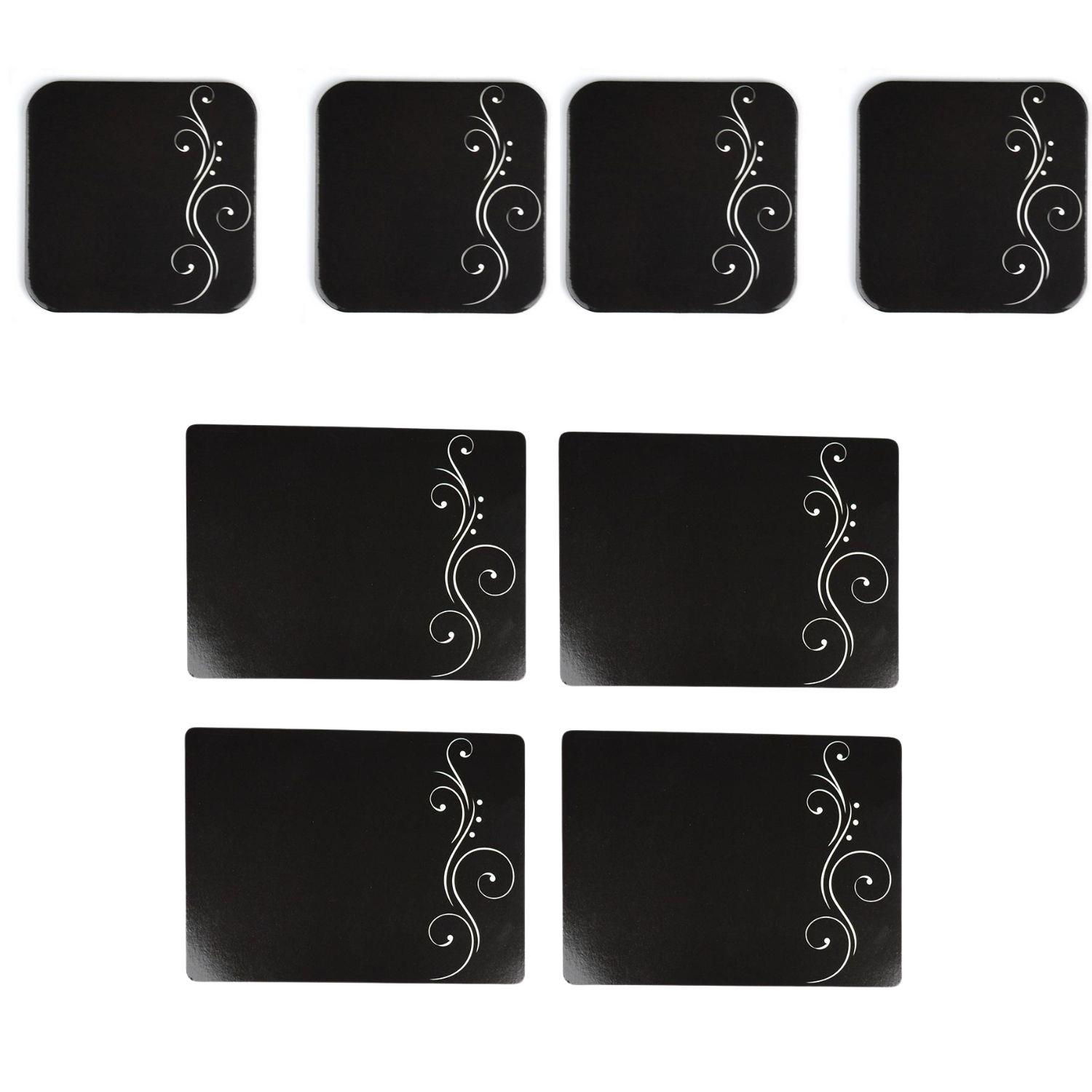 4er Pack Untersetzer und Platzsets schwarz elegant oder grau Schmetterling Design - Bild 43 von 94
