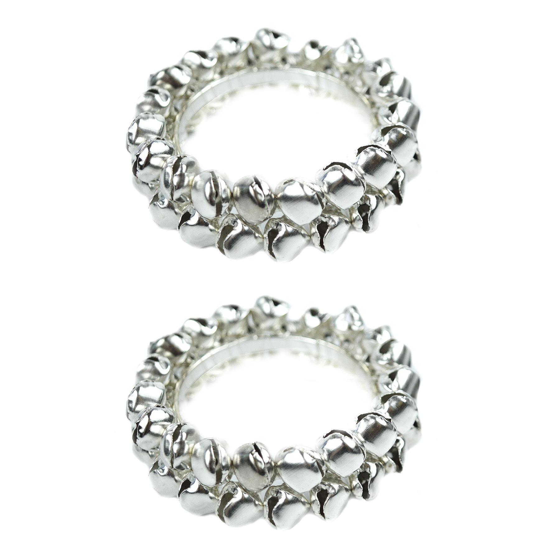 6 Napkin Rings Silver Gold Jingle Bells Metal Christmas Xmas Party