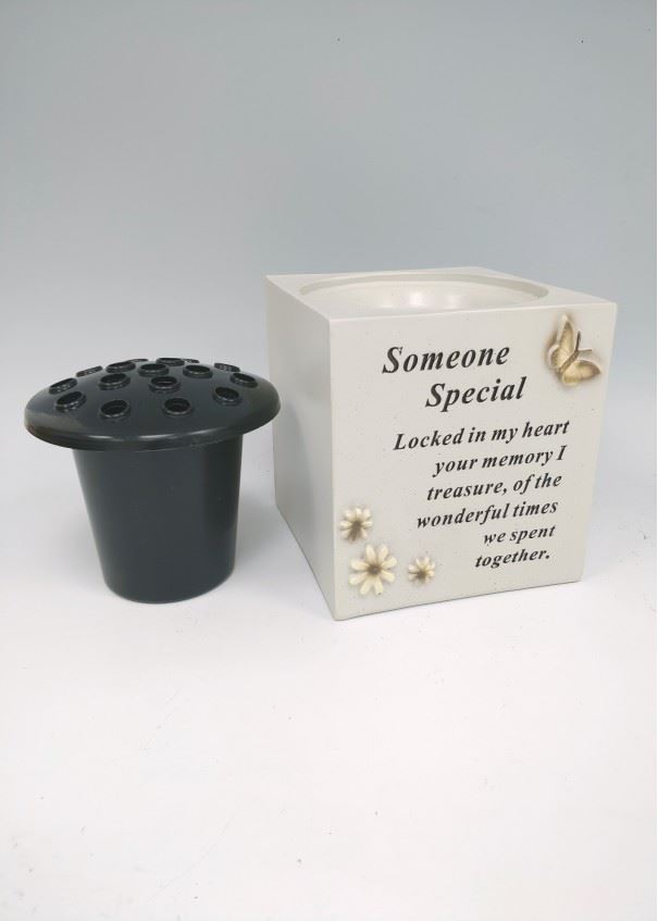 Memorial Graveside Pot Verse Butterfly Flowers Grave Pot Vase Special
