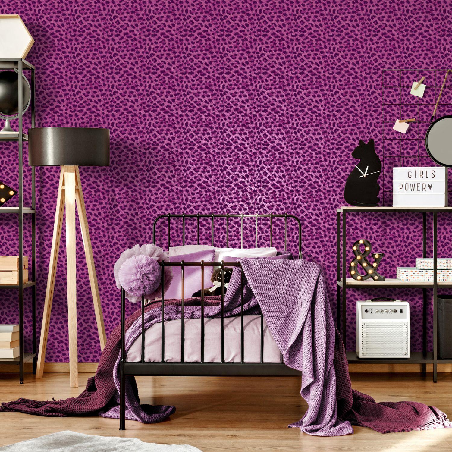 Fine Decor Fur Natural Pink Wallpaper Animal Paste The Paper Kids Room Washable - Picture 12 of 15