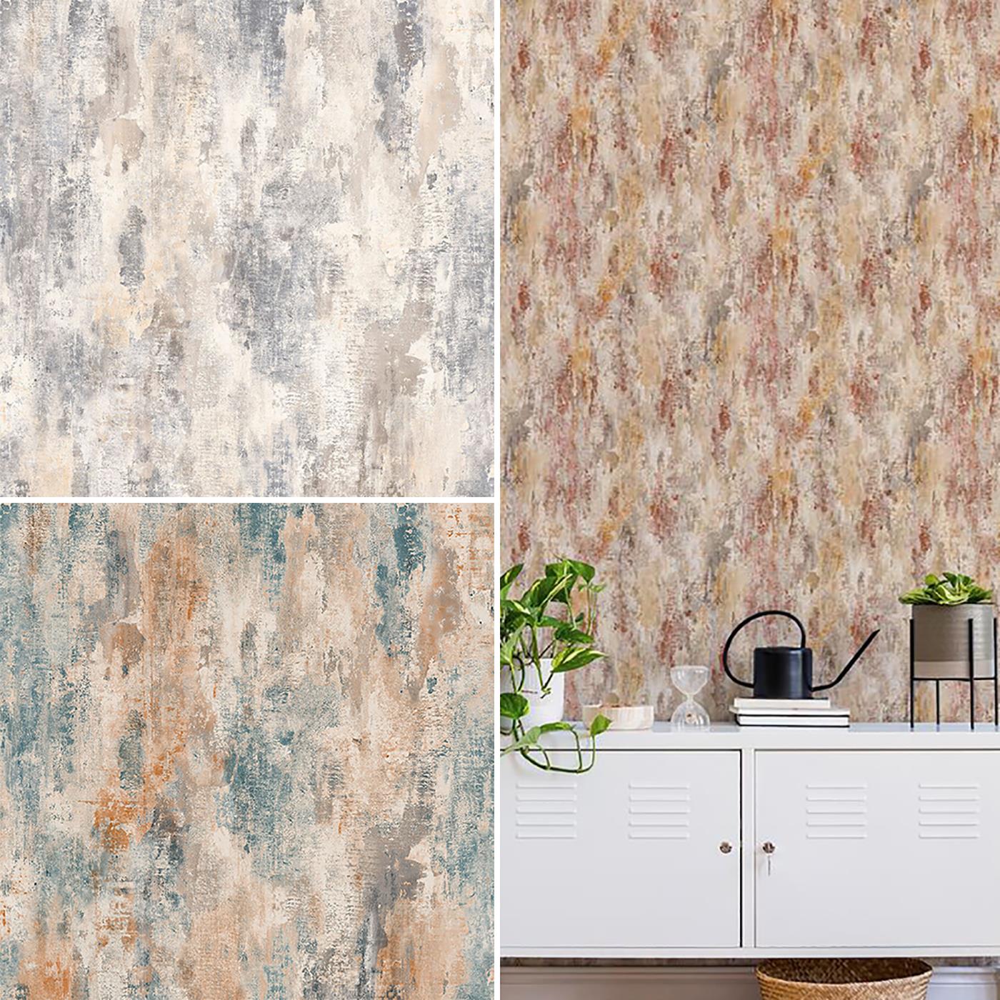 Grandeco Jungle Fever Wallpaper Paste The Wall Vinyl Concrete Grey Red